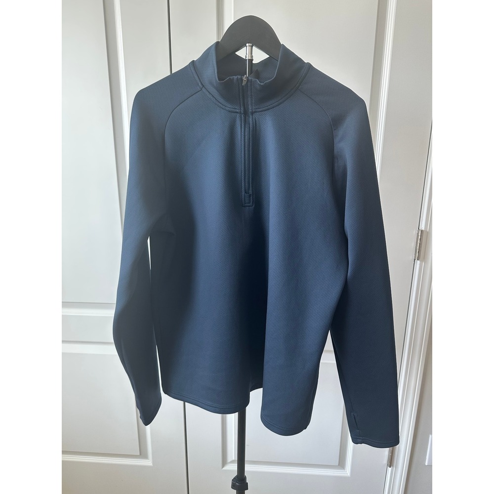 Z by Zella Mens Navy Blue Quarter Zip Pullover Thumbhole Activewear Top Large - Picture 8 of 8